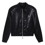 Veste de moto Origin en similicuir brillant