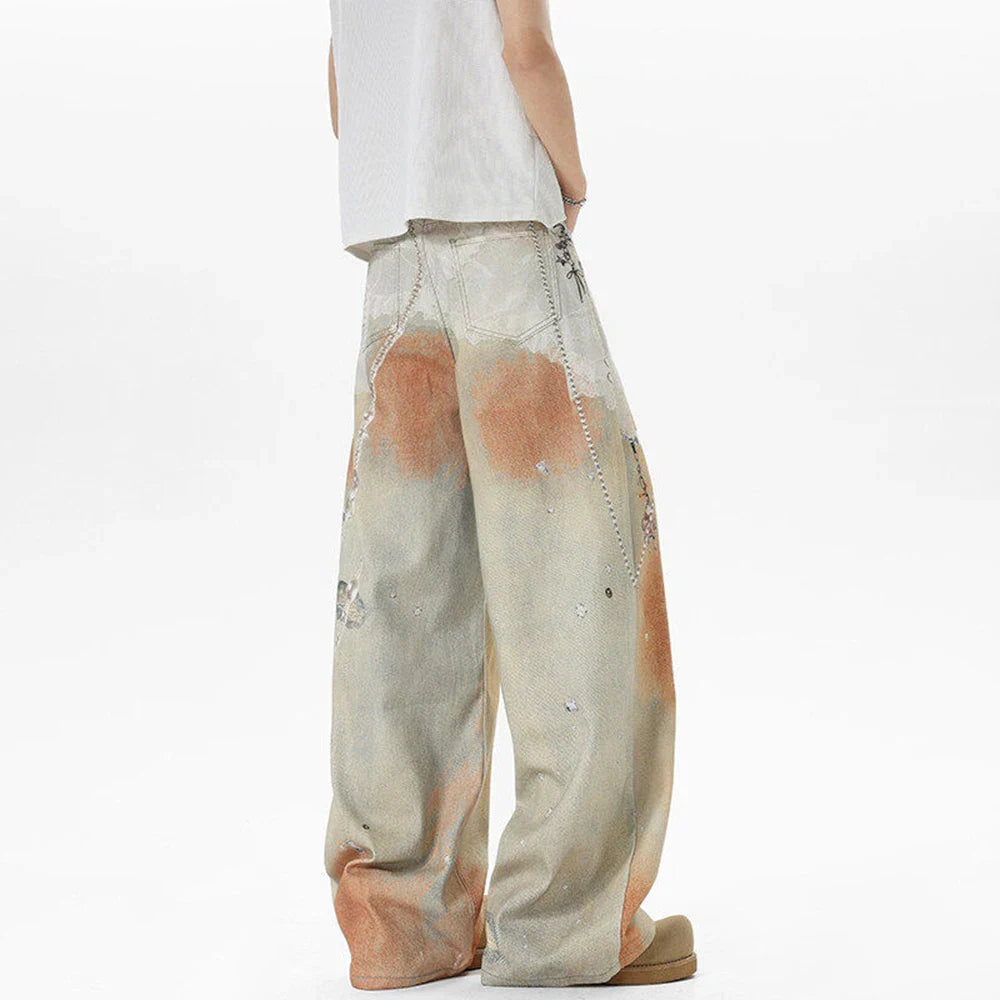 Trendsetter Retro Loose Graphic Denim Jeans