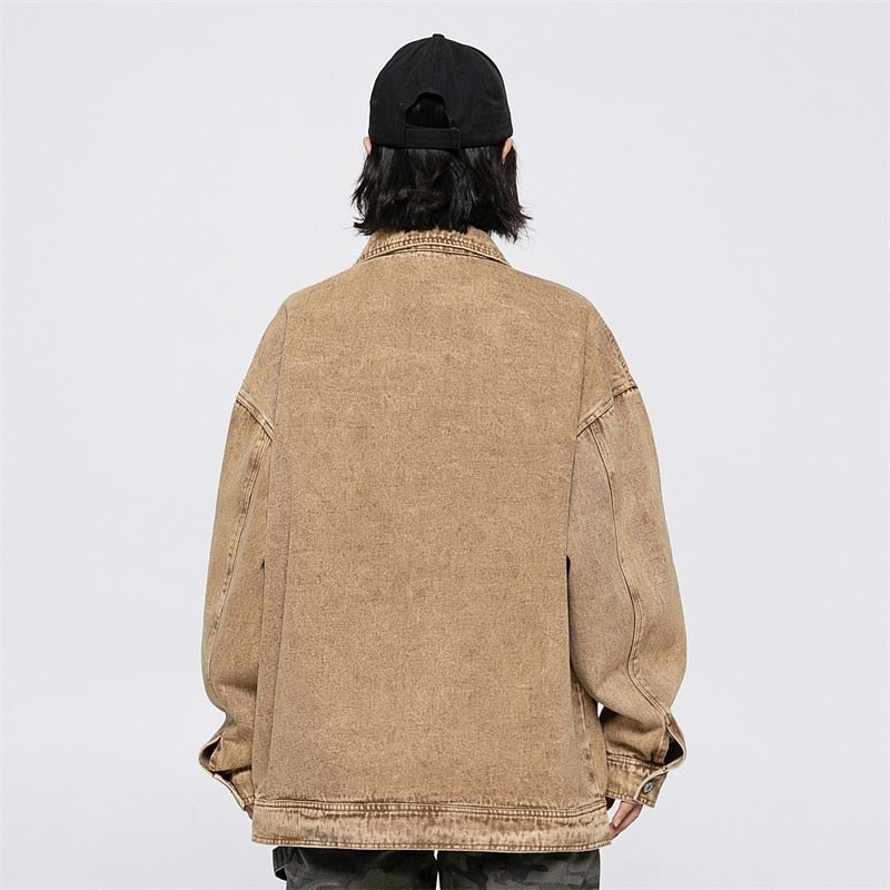 Yellow Multi-pocket Denim Jacket
