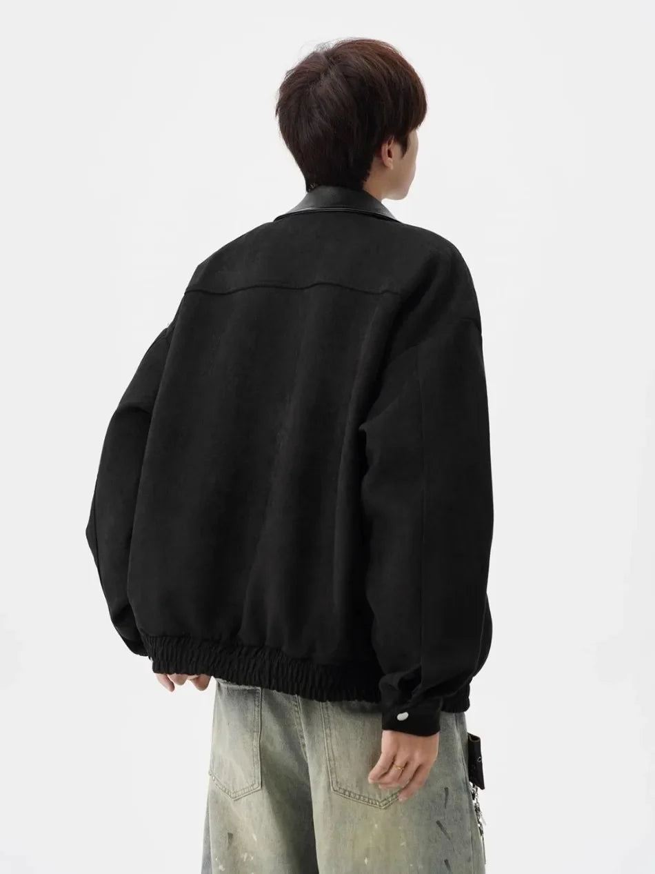 Veste à revers en toile cinétique à blocs de couleur