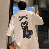 Bear Print Oversized Korean T-Shirt