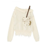 Vintage Irregular Distressed Knit Sweater