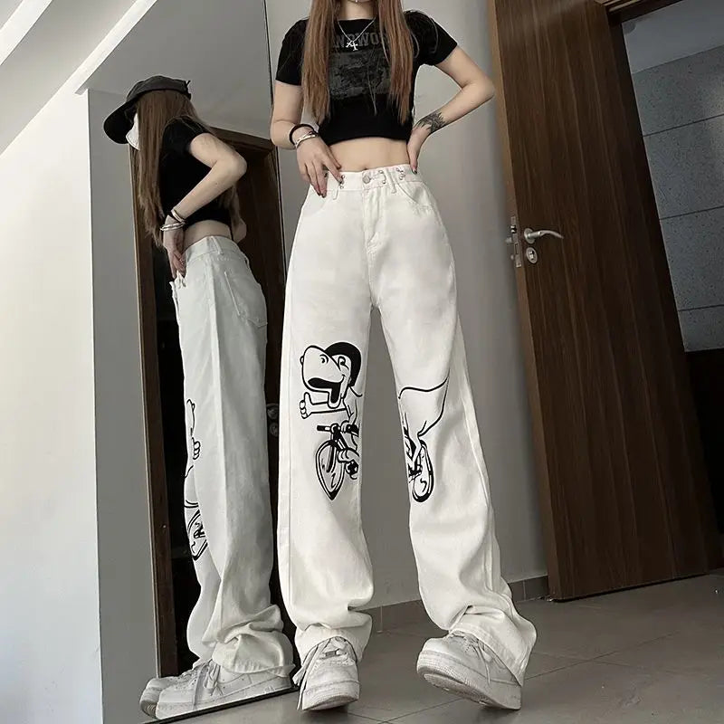 Gemütliche, coole High-Waist-Jeans mit Farbverlauf