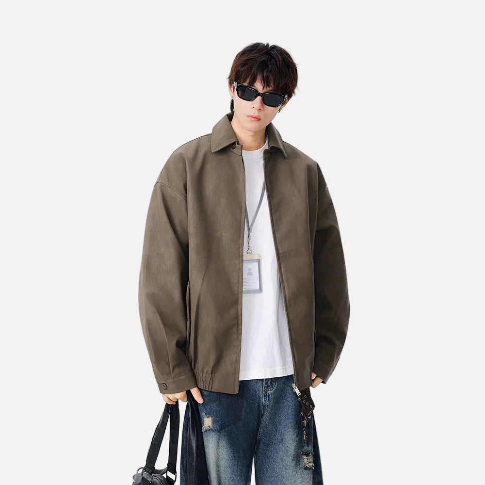 Veste ample isolée en similicuir