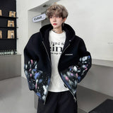 Gothic Vibrant Tie Dye Loose Hooded Sweatshirt