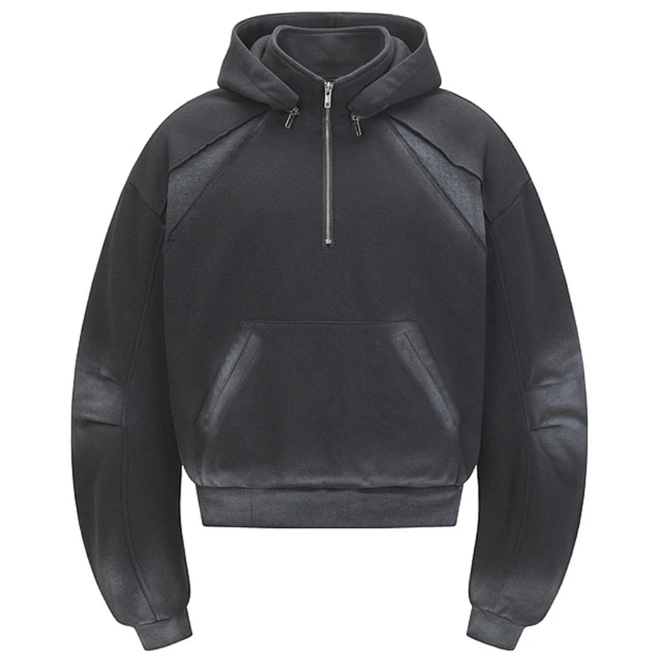 Men Vintage Patchwork Streetwear Hoodie