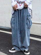 Trendige, locker sitzende Cargo-Jeans aus Denim für den Herbst