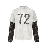 Wasteland Camouflage Langarm-Splicing-T-Shirt