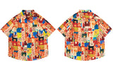 Y2K Retro Chic Strandhemd mit Grafikprint