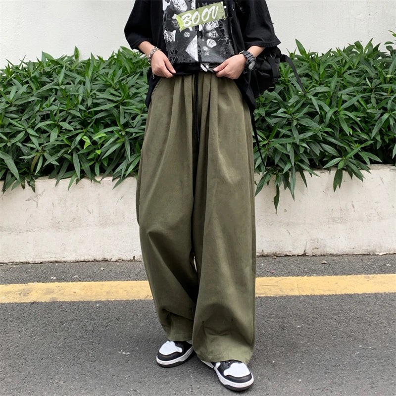 Versatile Loose Straight Cotton Wide Leg Pants