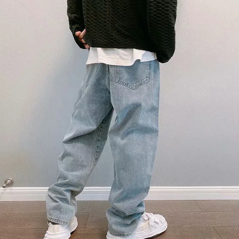 Streetwear Blue Baggy Denim Wide Leg Jeans