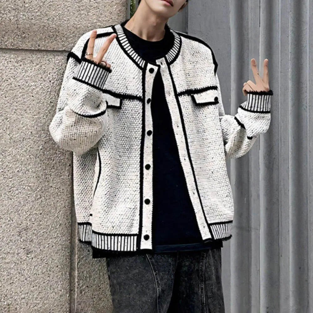 Leichte französische Retro-Strickjacke