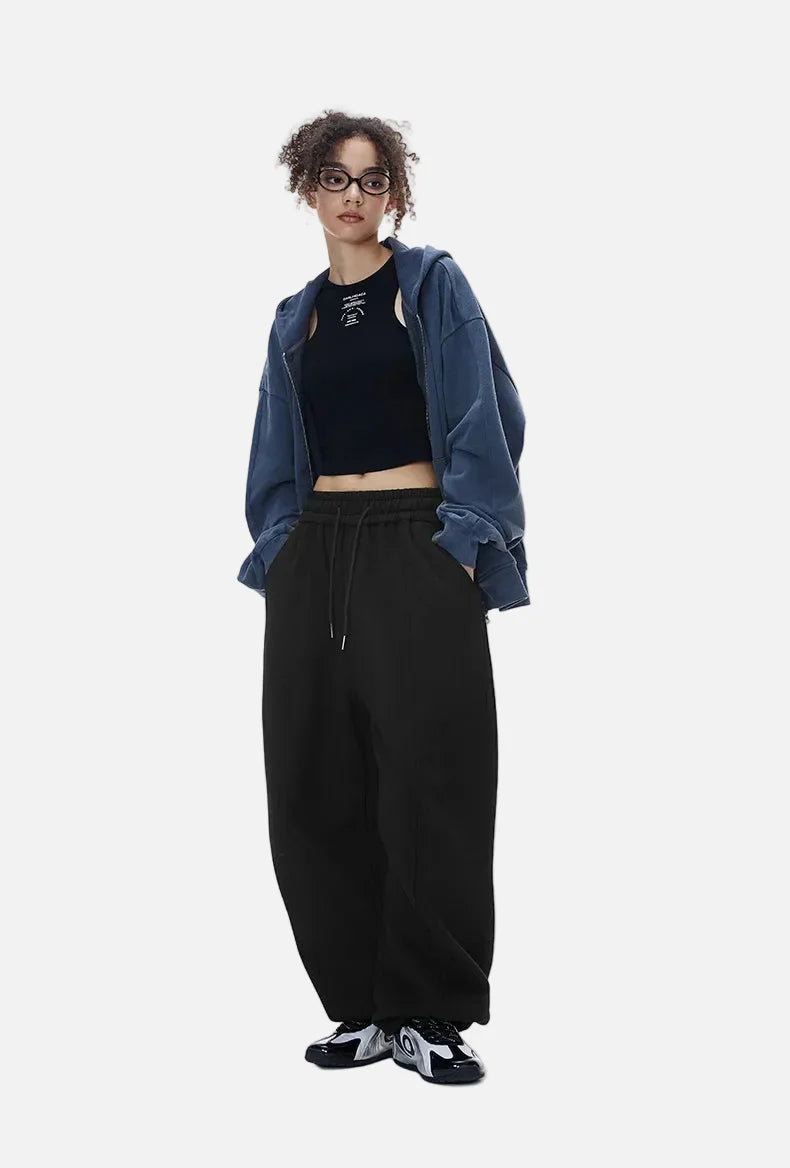 Patchwork Cozy Fleece Blade Wide Leg Jogger