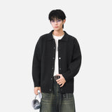Versatile Solid Color Button Front Knitted Cardigan