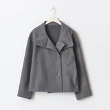 Solid Stand Collar Short Jacket