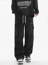 Solid Color Casual Loose Wide Leg Cargo Pants