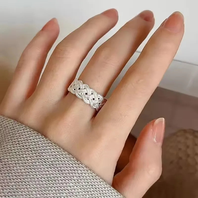 Damen-Partnerring aus Sterlingsilber, minimalistisch und elegant