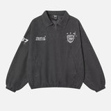 Y2K Letter Print College Style Washed Sports Sweatshirt