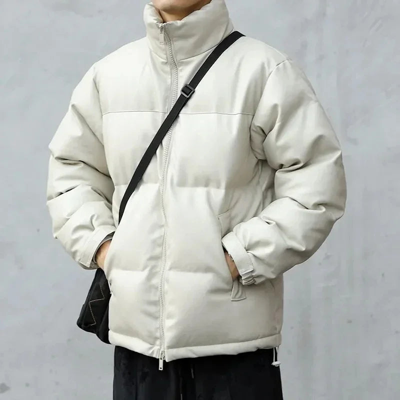 Parka d'hiver noire pour homme, matelassée et décontractée