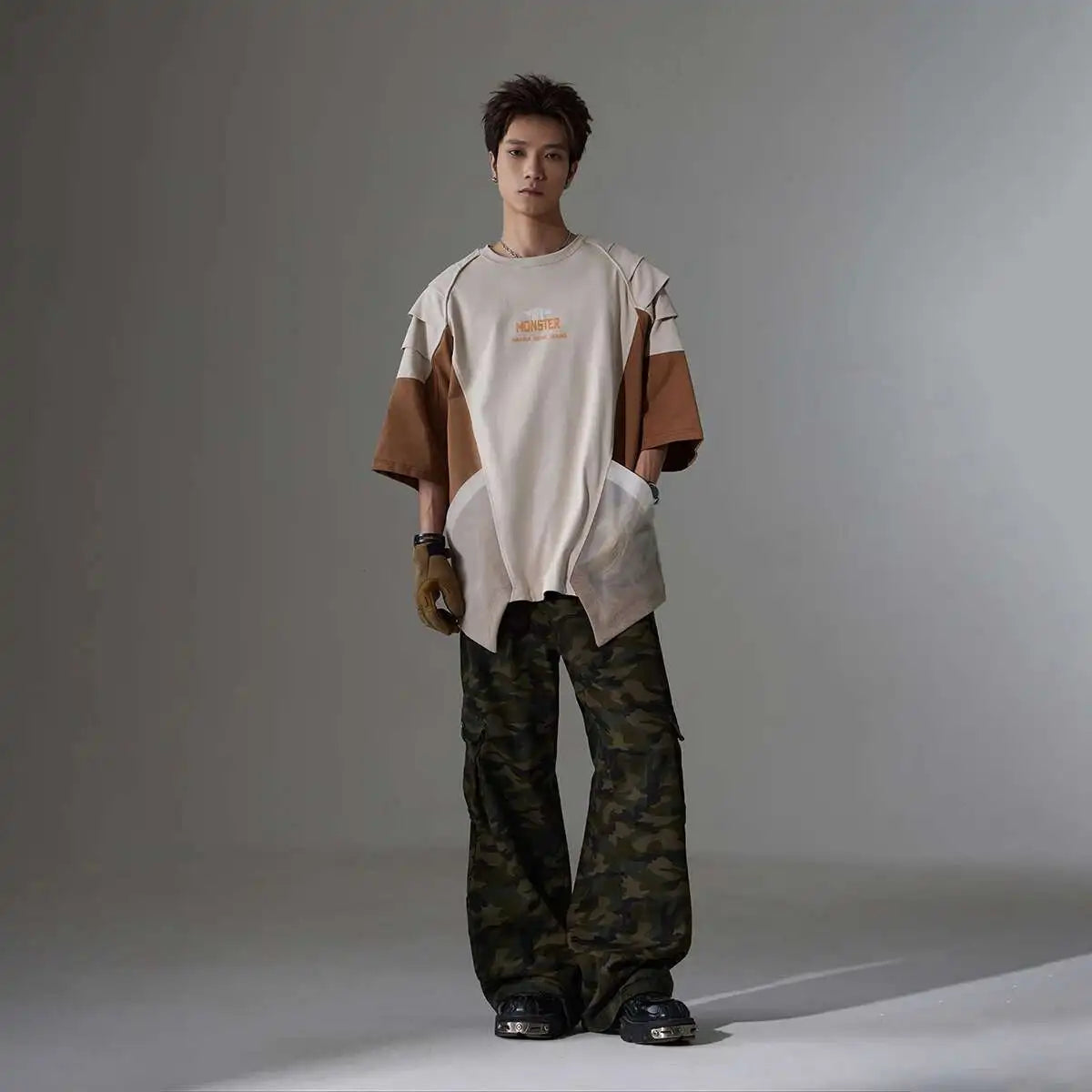 Bold Deconstructed Color Block T-Shirt