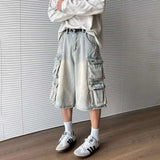 Insulated Stylish Gradient Washed Denim Jorts