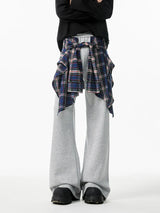Karierte Patchwork-Jogginghose im coolen Vintage-Retro-Stil
