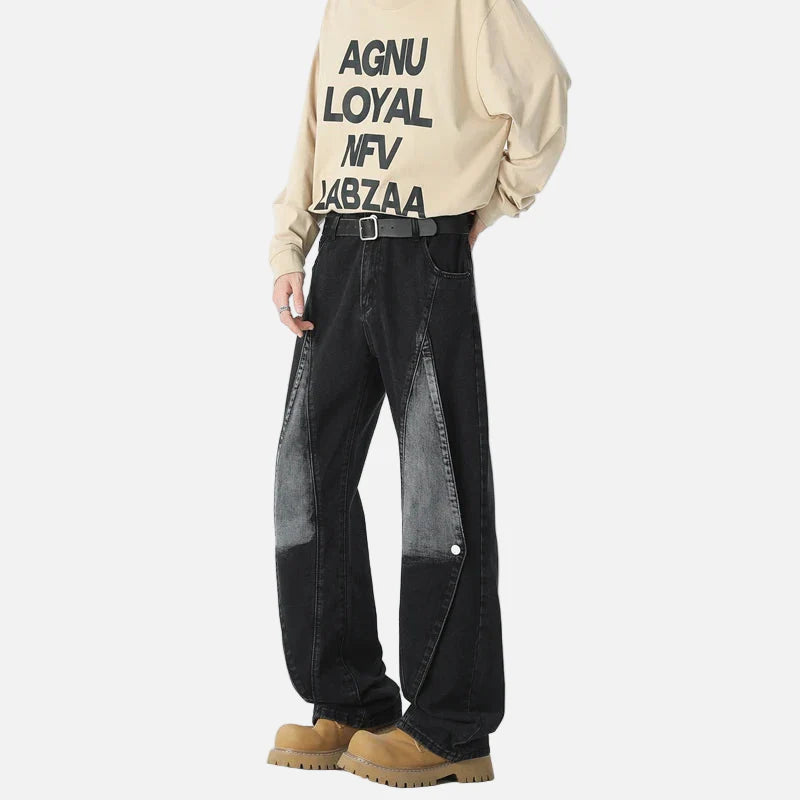 Y2K Autumn Patchwork Baggy Hip Hop Jeans