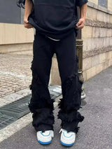 Jeans im Used-Look mit offener Kante im amerikanischen Stil