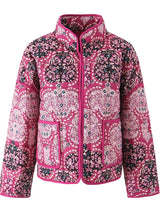 Purple Floral Boho Chic Padded Jacket