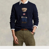 Teddybärpullover mit bestickter Nationalflagge