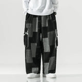 Streetwear Japanese Style Distressed Wide Leg Cargo Jeans