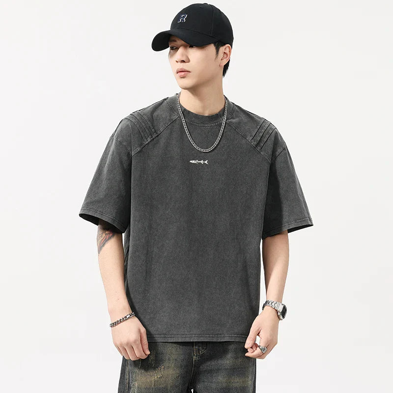 Elevated Comfort Vintage Loose Casual Kurzarm-T-Shirt
