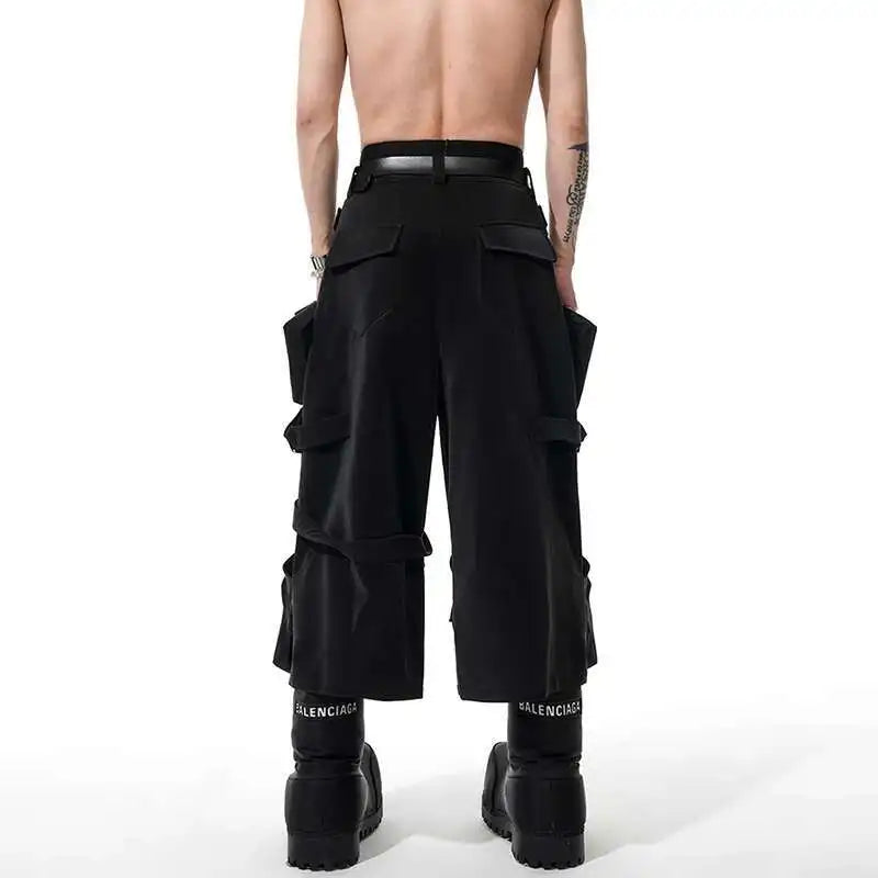 High Street Stylish Patchwork Straight Baggy Jorts