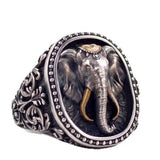 Vintage Thai Silver Elephant Cuff Ring