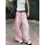 Pinkfarbene Streetwear Oversized Casual Boyfriend Jeans