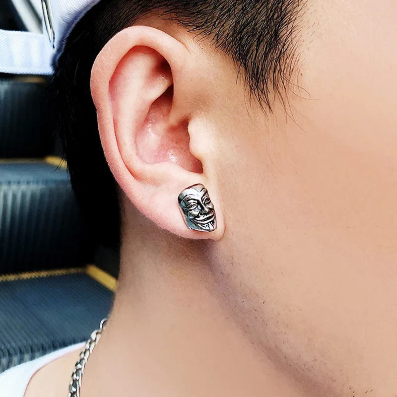 Retro V Vendetta Anonymous Mask Earrings