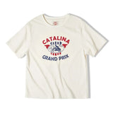 T-shirt décontracté en coton imprimé de lettres vintage