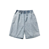 Washed Baggy High-waist Shorts