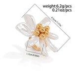 Elegant Imitation Pearl Petal Flower Ring