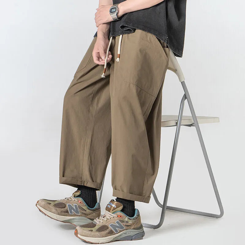 Oversized-Freizeithose aus Baumwolle mit weitem Bein