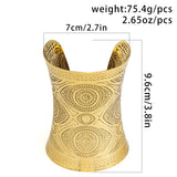 Exaggerated Ethnic Wide Cuff Bangle Bracelet