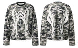 Grunge Graphic Printed Camouflage Long Sleeve T-Shirt