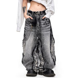 Herren Classic Cut Burr Patchwork Baggy Jeans