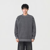 Winter Cool Stripe Knit Crew Neck Sweater