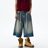 Vintage Loose Wide Leg Cropped Denim Jorts
