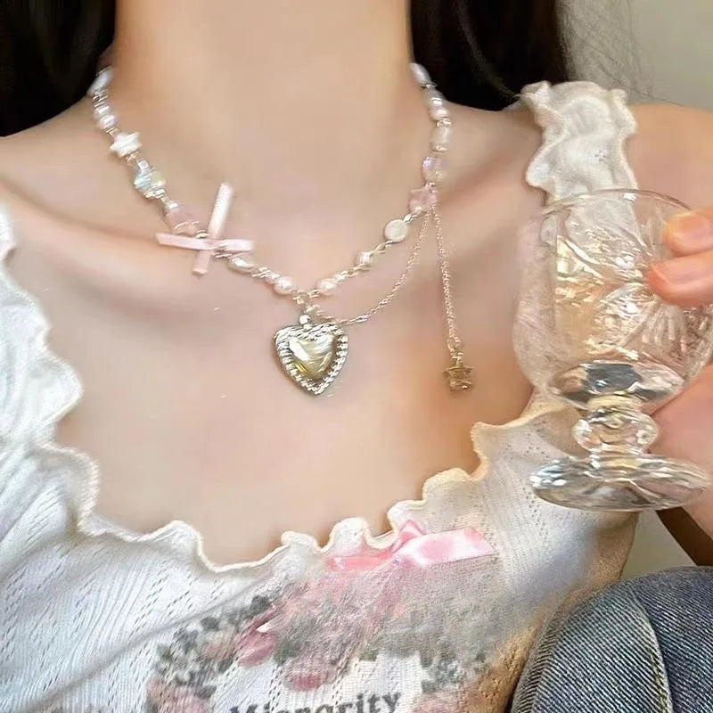 Kokette Herzperlenkette