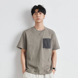 남성용 캐주얼 여름 포켓 루즈핏 티셔츠