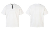 Suede Embroidered Zipper Short Sleeve T-Shirt