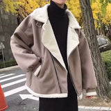 코지 패디드 벨벳 램스울 퍼 재킷