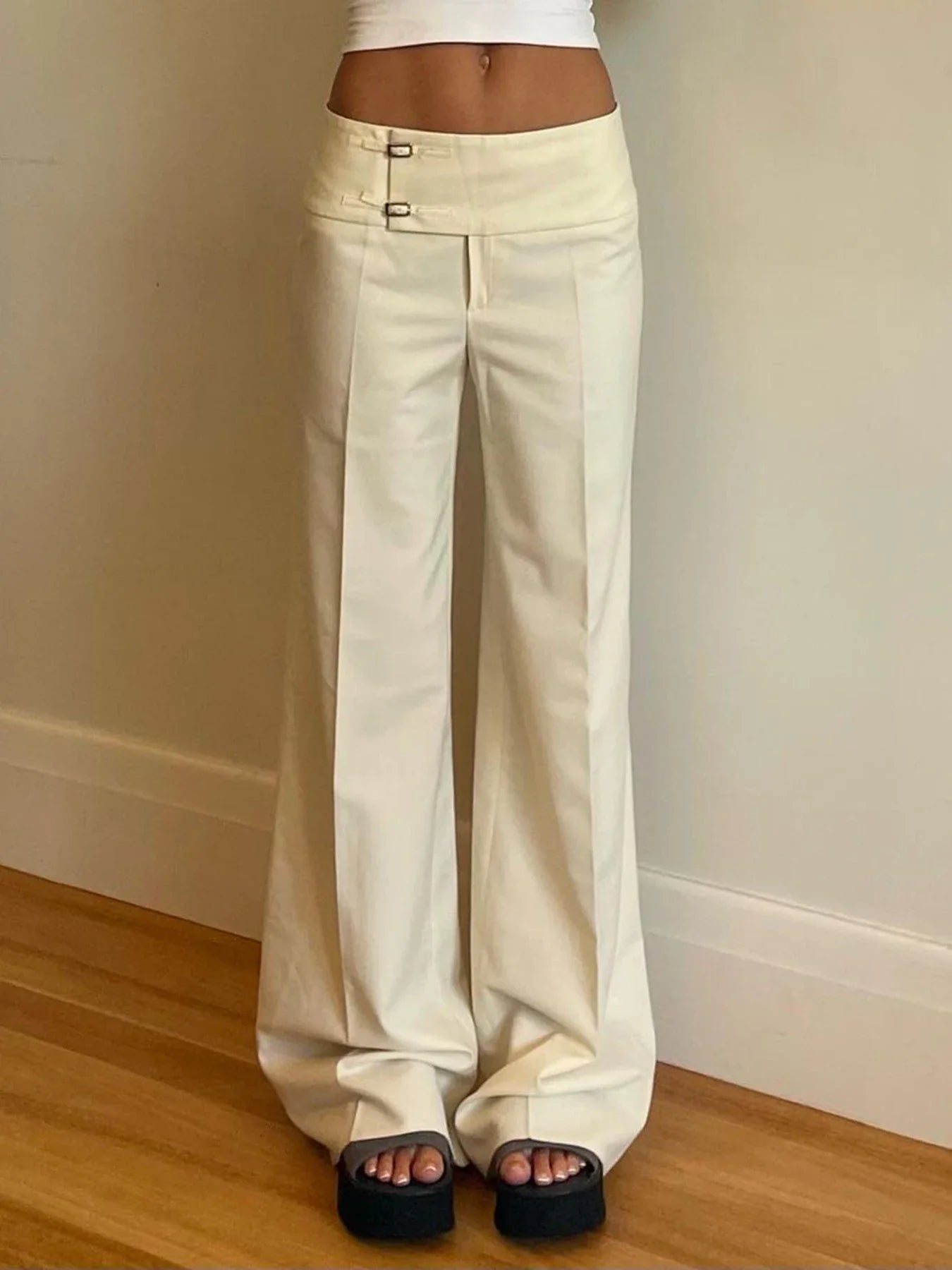 Vintage-Freizeithose mit Knopfleiste, locker geschnitten